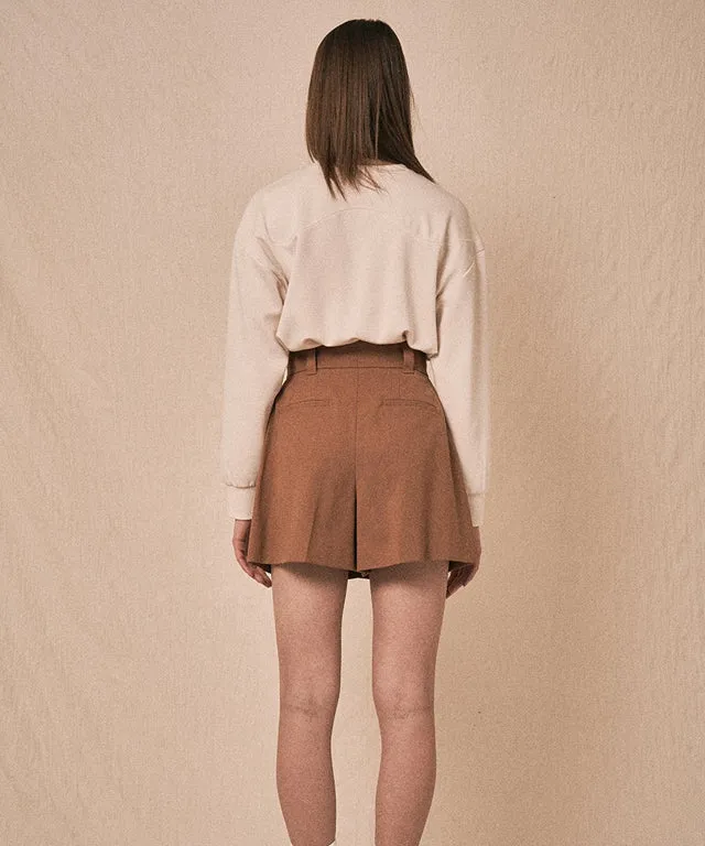 LENUCU Line Bermuda Pants - Camel