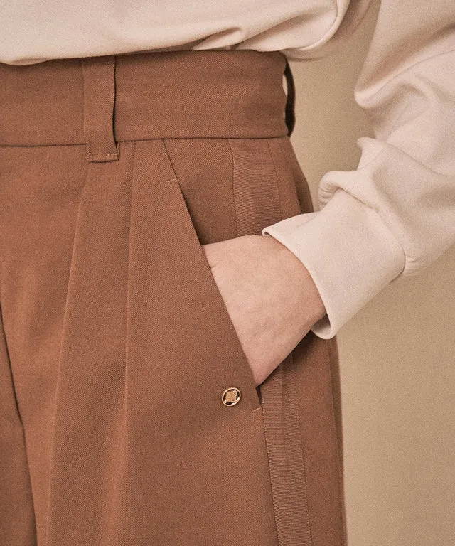 LENUCU Line Bermuda Pants - Camel