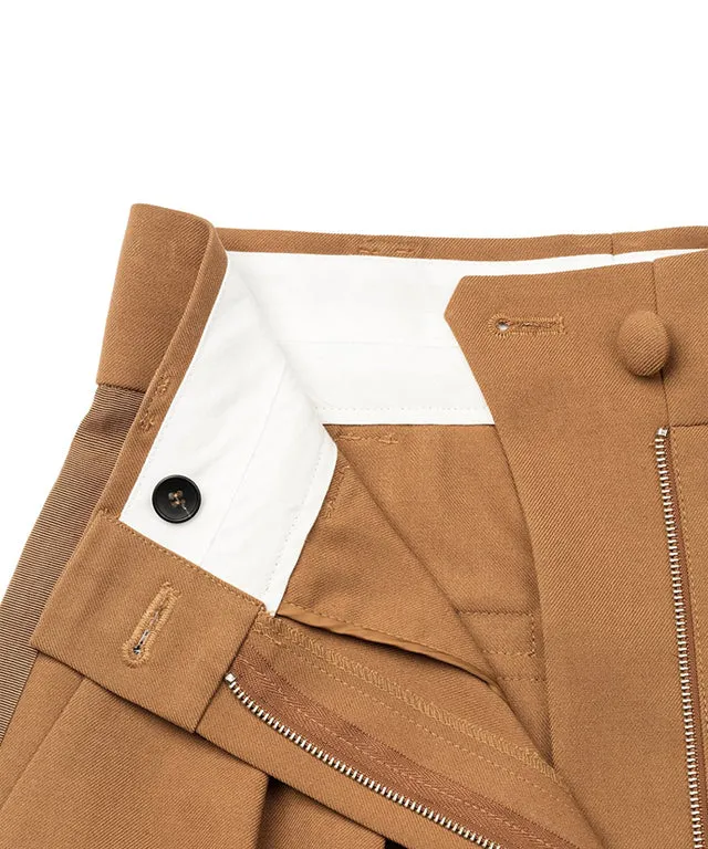 LENUCU Line Bermuda Pants - Camel