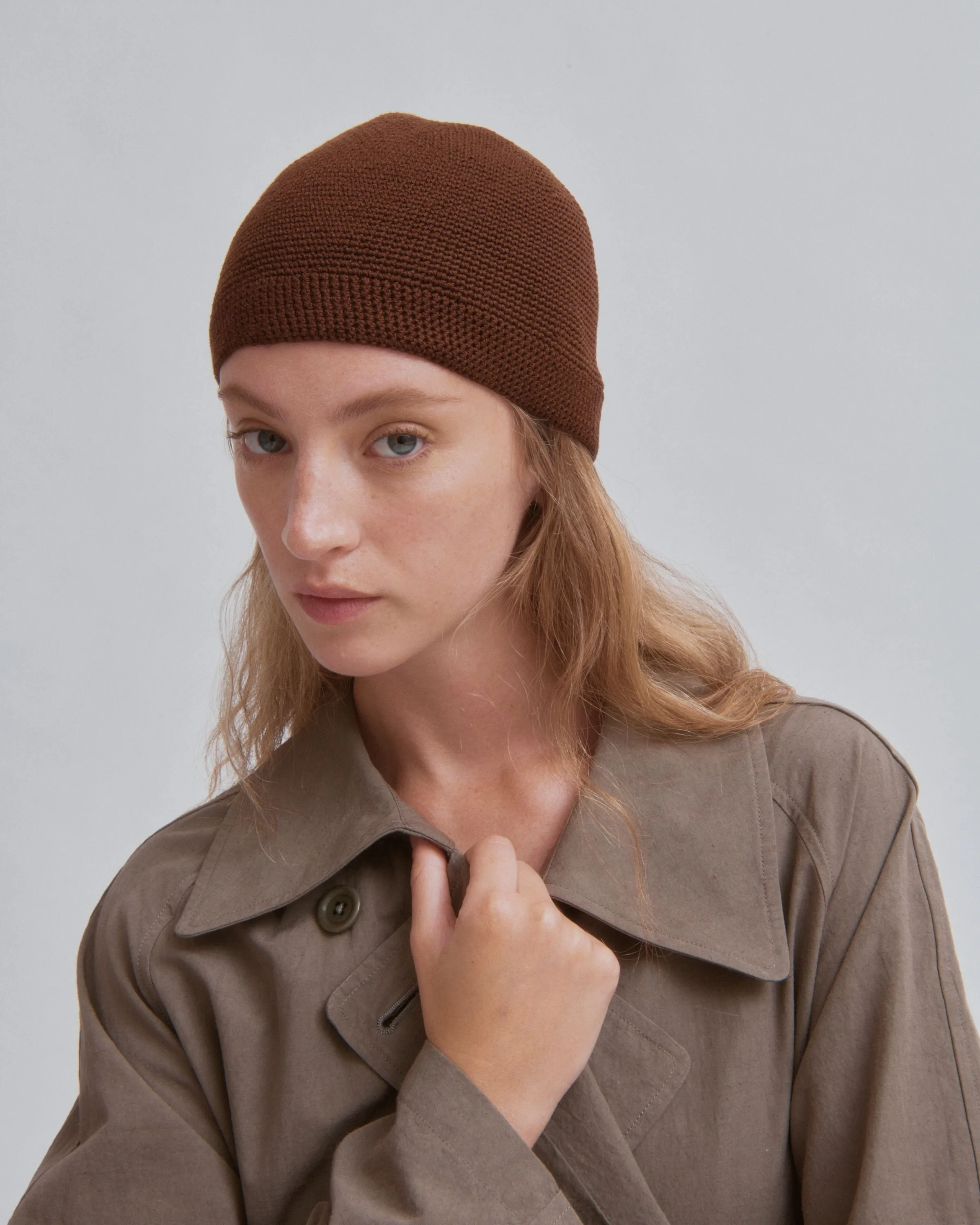 Light Trench Coat in Moss Gray