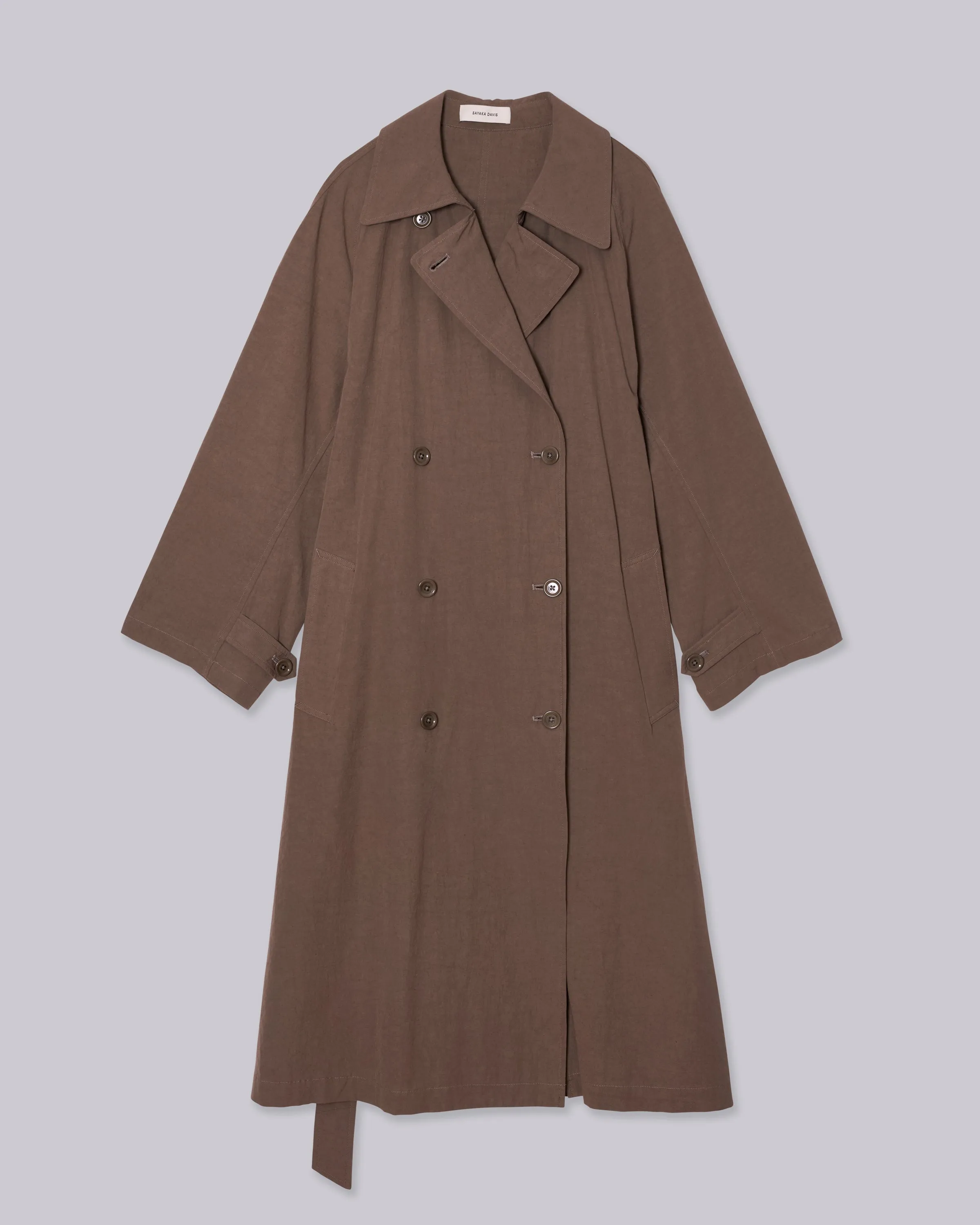 Light Trench Coat in Moss Gray