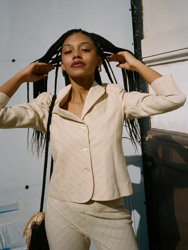 Lightweight Cream Stripe Suit