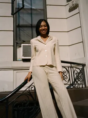 Lightweight Cream Stripe Suit
