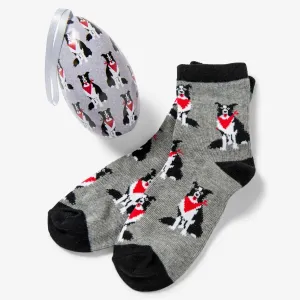 Little Blue House Country Dog Kids Socks In Egg
