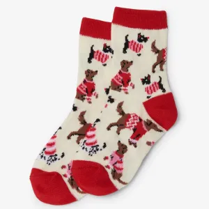 Little Blue House Natural Woofing Crew Socks
