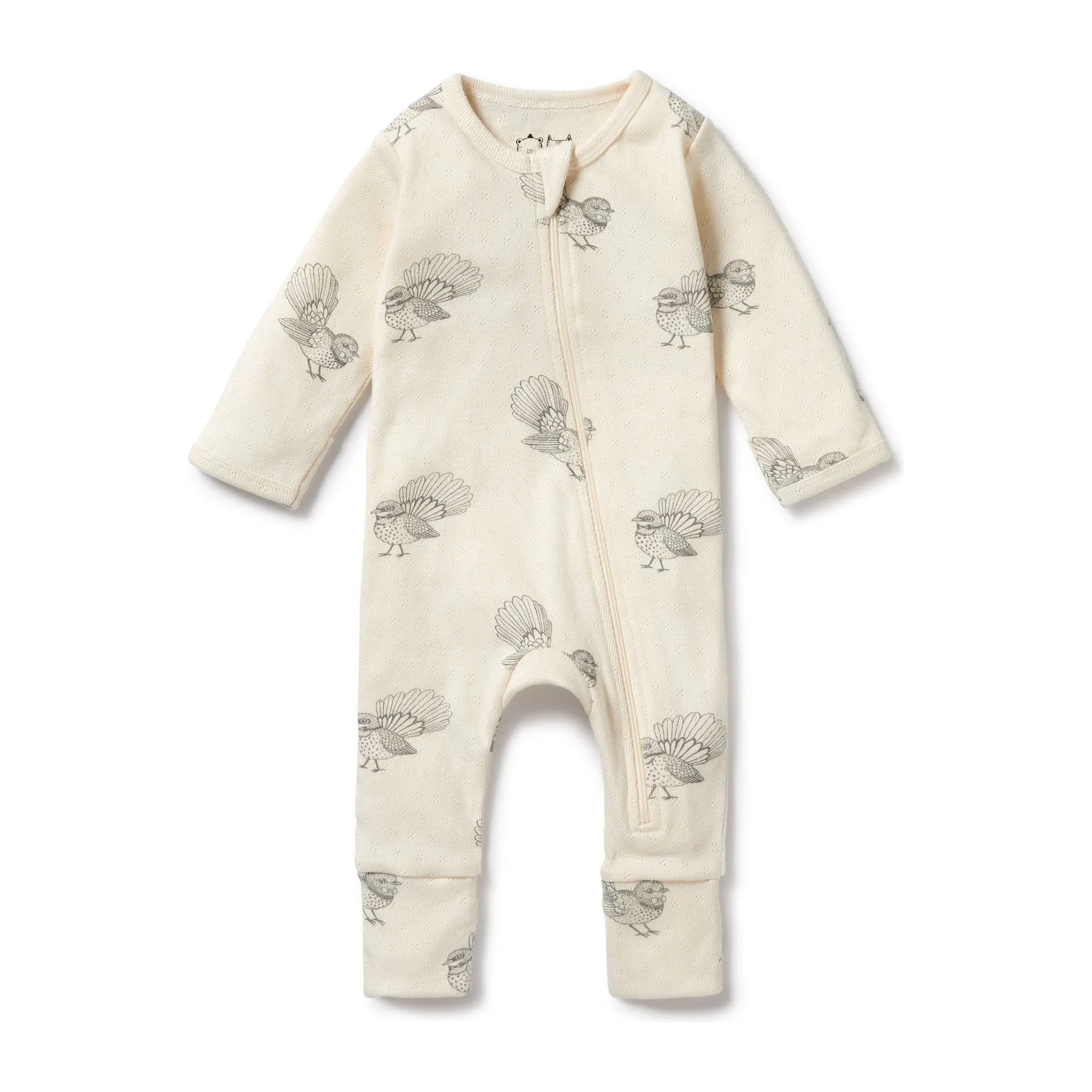 Little Faintail Organic Pointelle Zipsuit with Feet