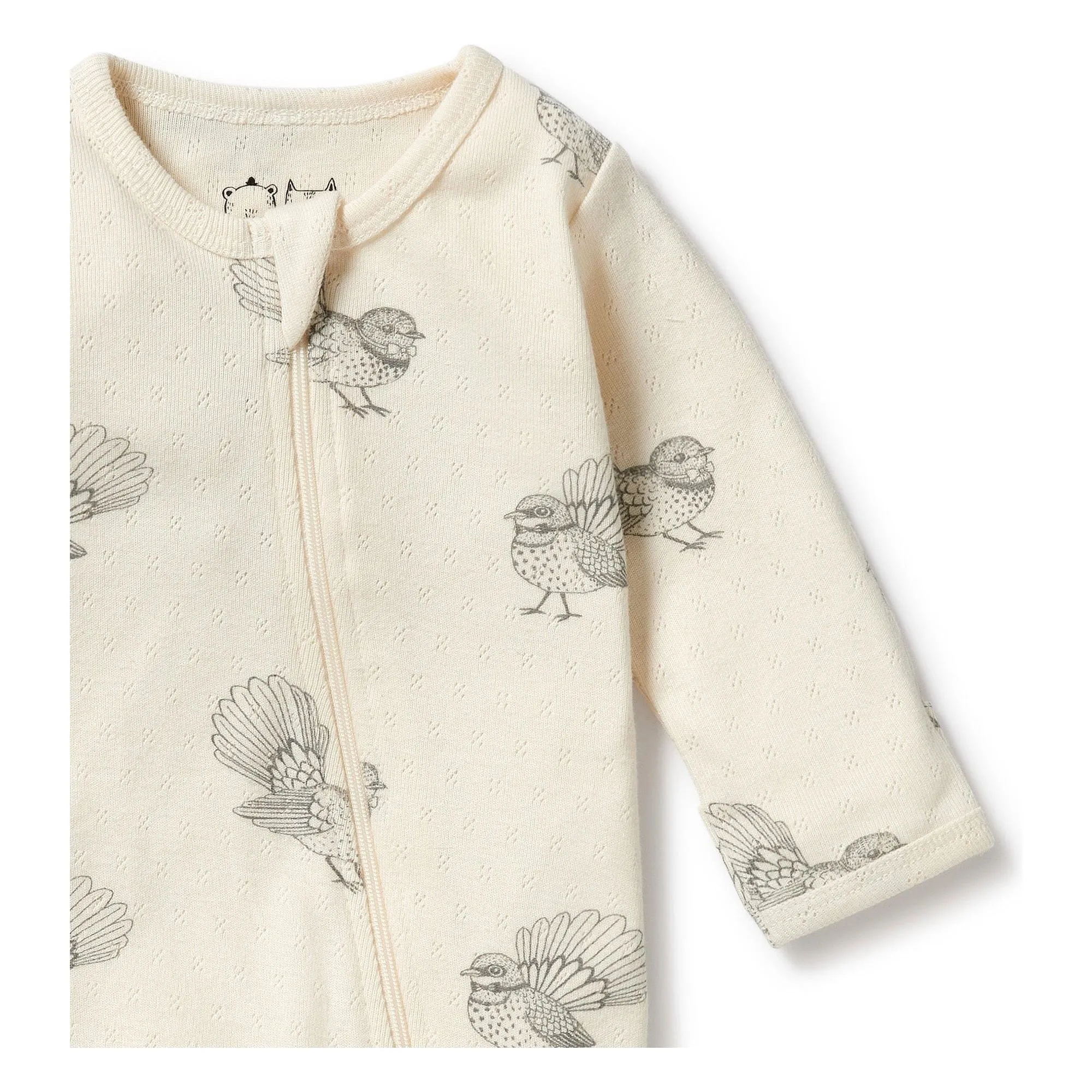 Little Faintail Organic Pointelle Zipsuit with Feet
