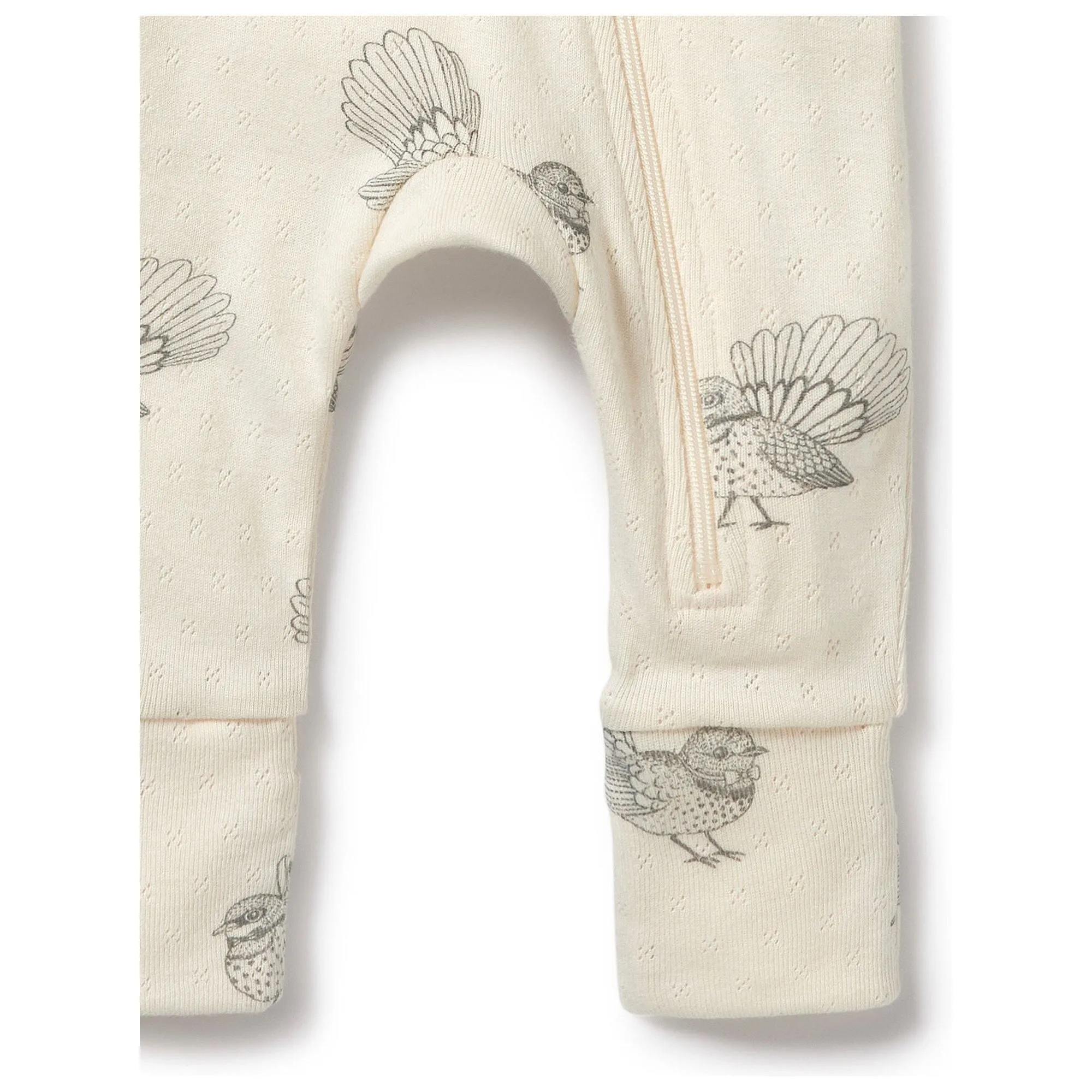 Little Faintail Organic Pointelle Zipsuit with Feet