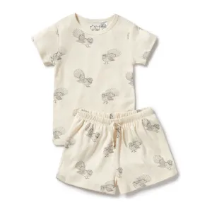 Little Fantail Organic Pointelle Short Sleeved Pyjamas