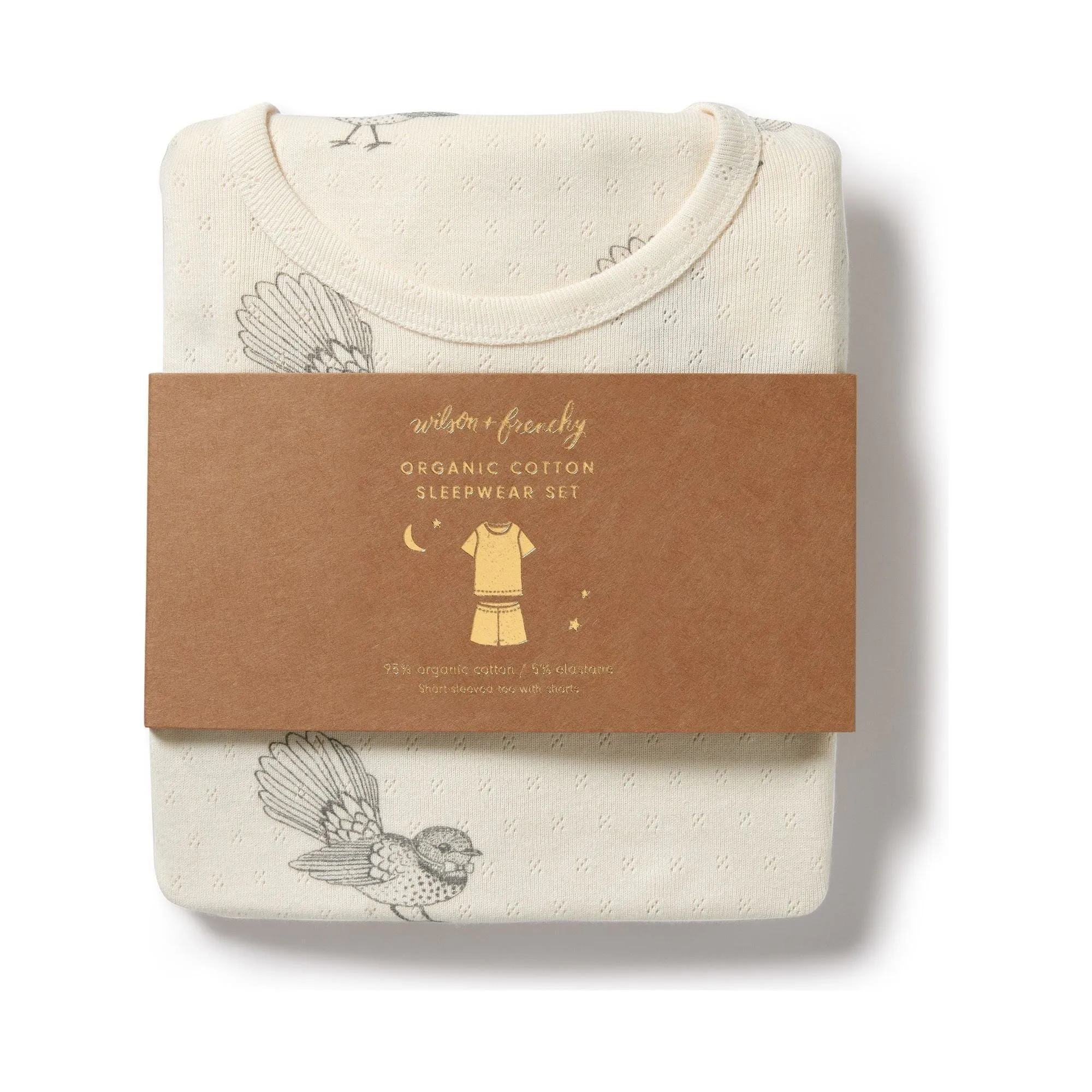 Little Fantail Organic Pointelle Short Sleeved Pyjamas