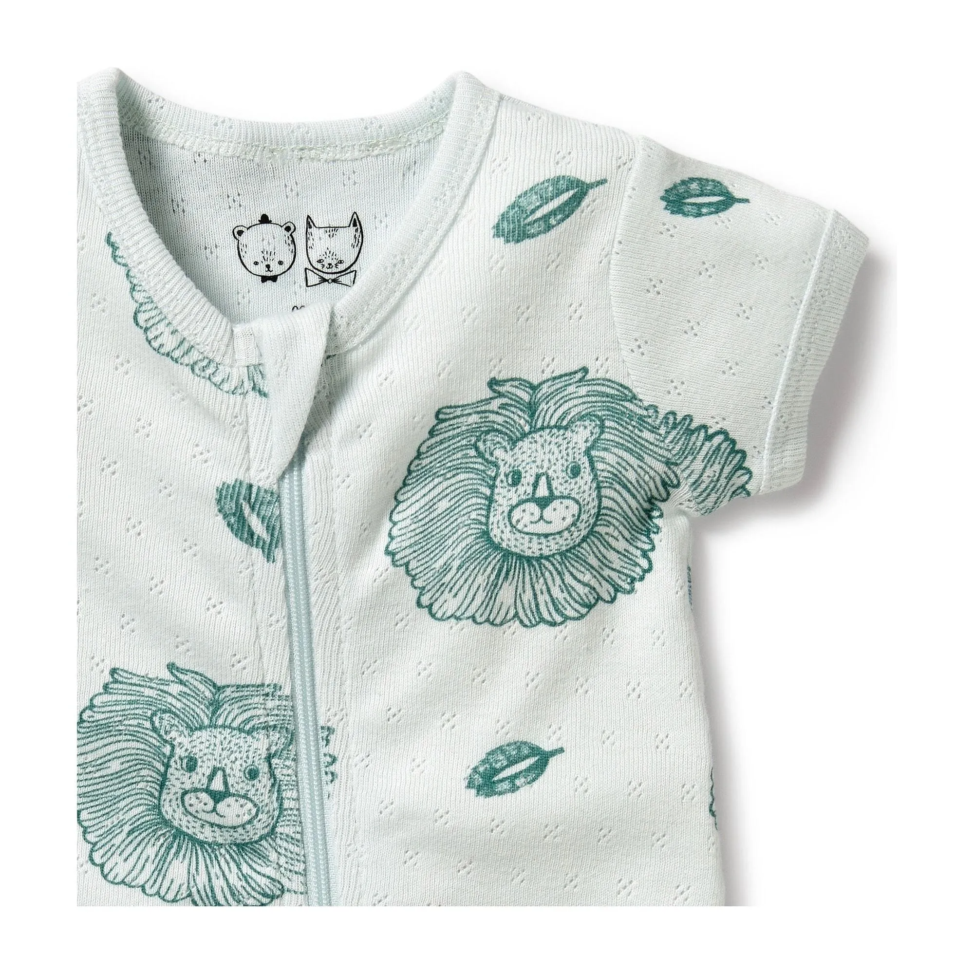 Little Lion Organic Pointelle Boyleg Zipsuit