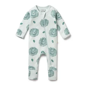 Little Lion Organic Pointelle Zipsuit with Feet