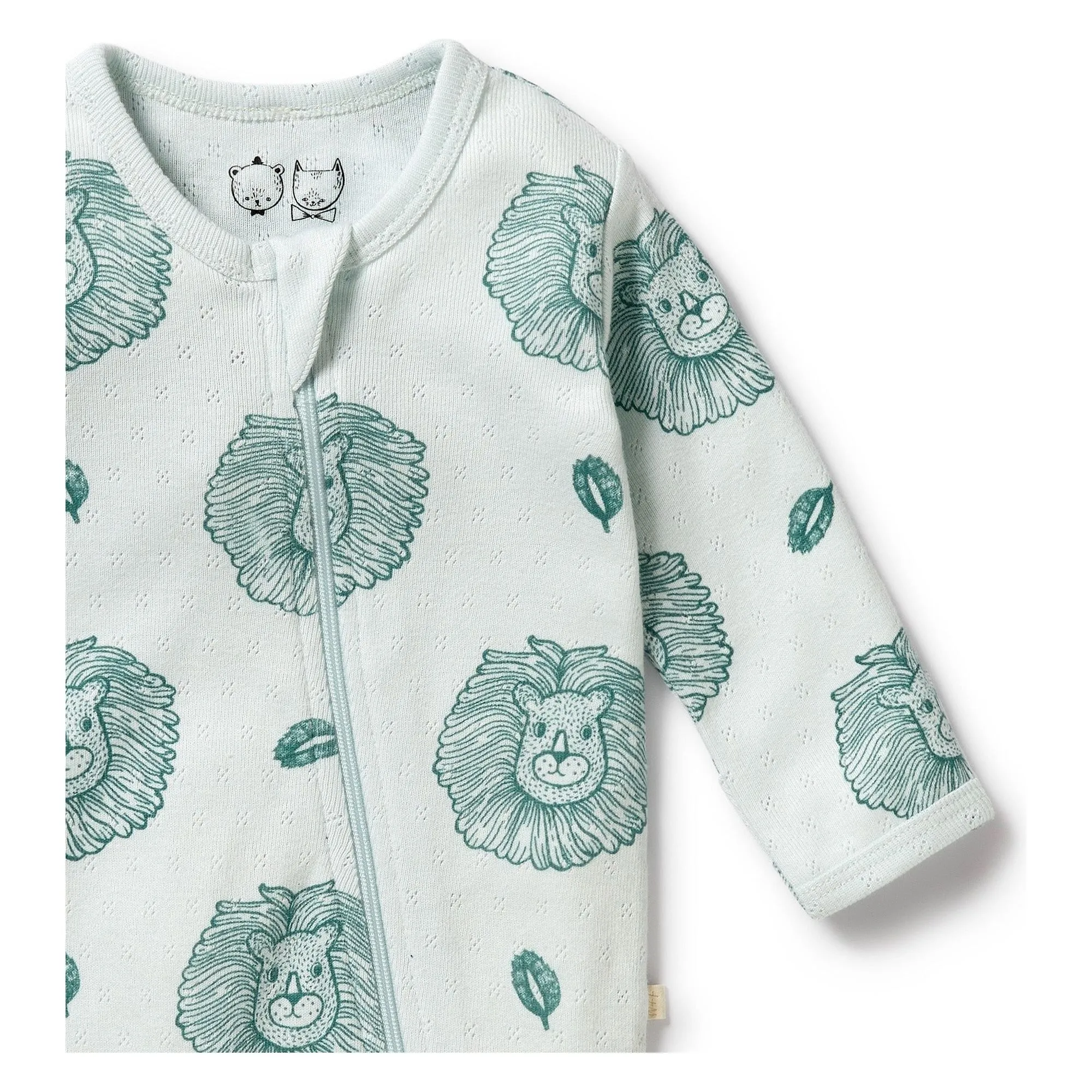 Little Lion Organic Pointelle Zipsuit with Feet