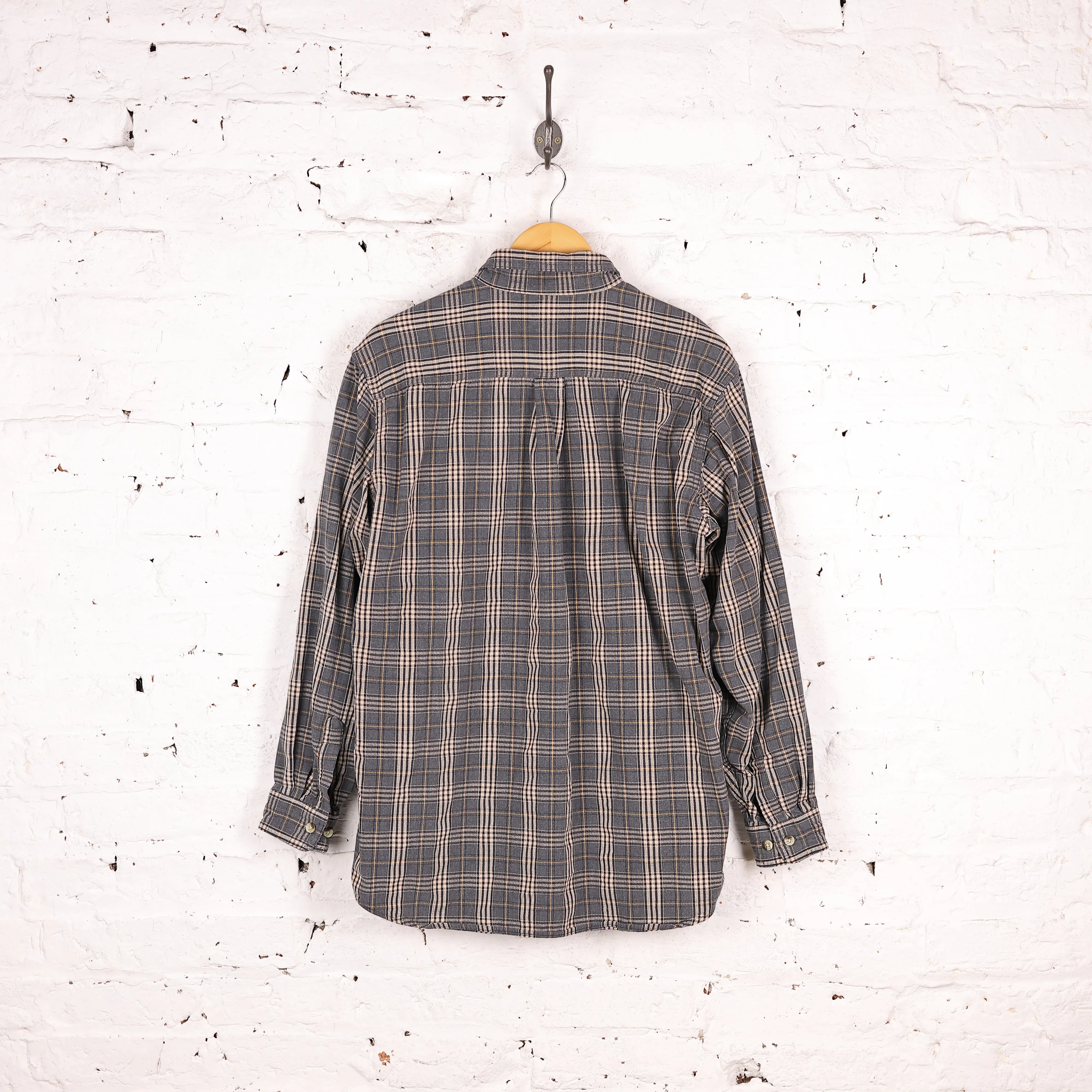 LL Bean Plaid Check Shirt - Grey - L