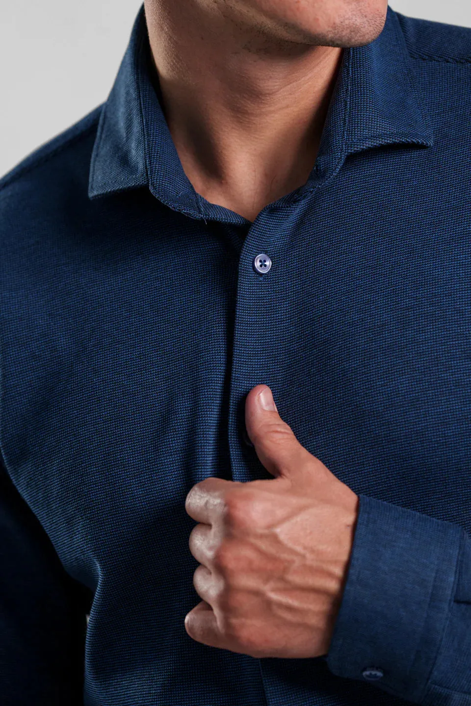 Long Sleeve Knit Pique Shirt