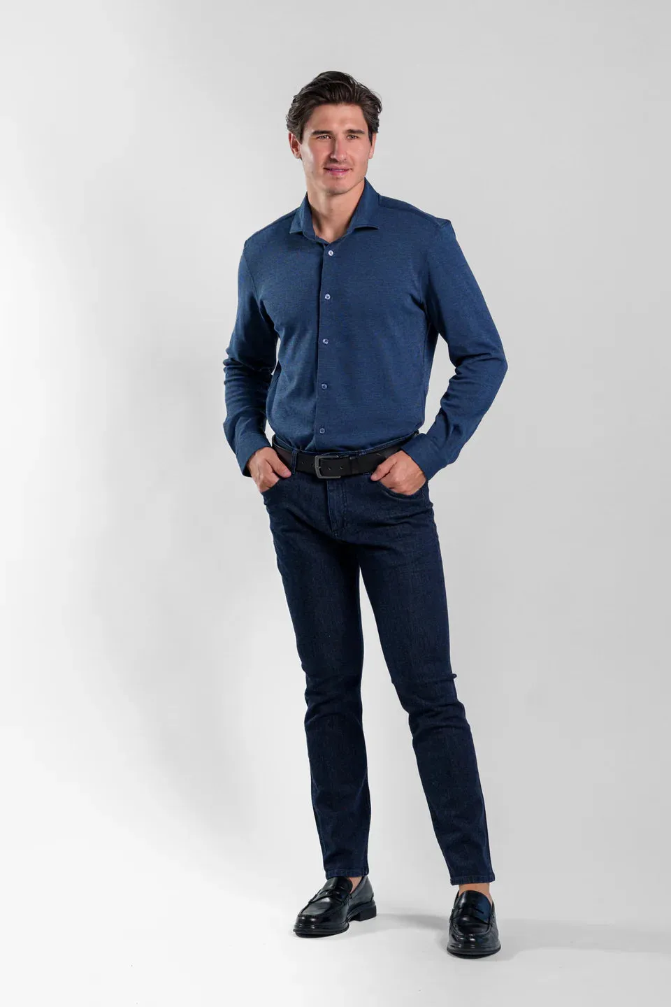 Long Sleeve Knit Pique Shirt