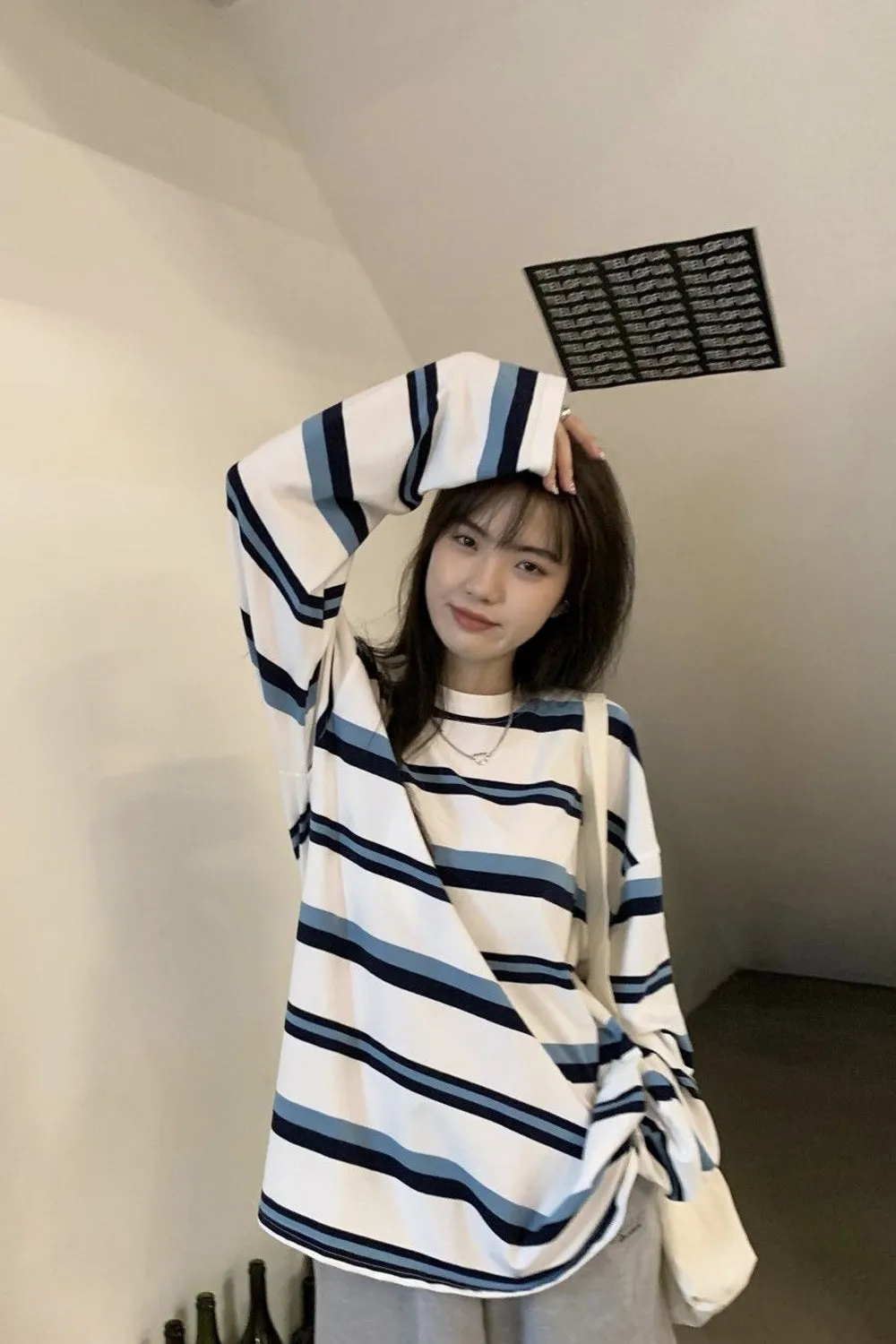 Long Sleeve O-Neck Striped Shirts