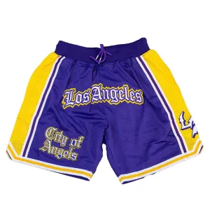 LOS ANGELES CITY OF ANGELS BASKETBALL SHORTS (PURPLE)