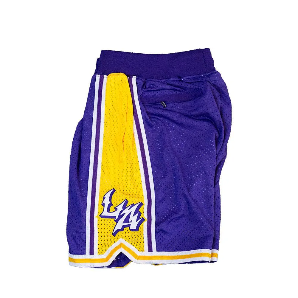 LOS ANGELES CITY OF ANGELS BASKETBALL SHORTS (PURPLE)