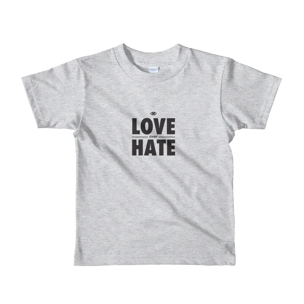 Love over Hate Short sleeve kids t-shirt