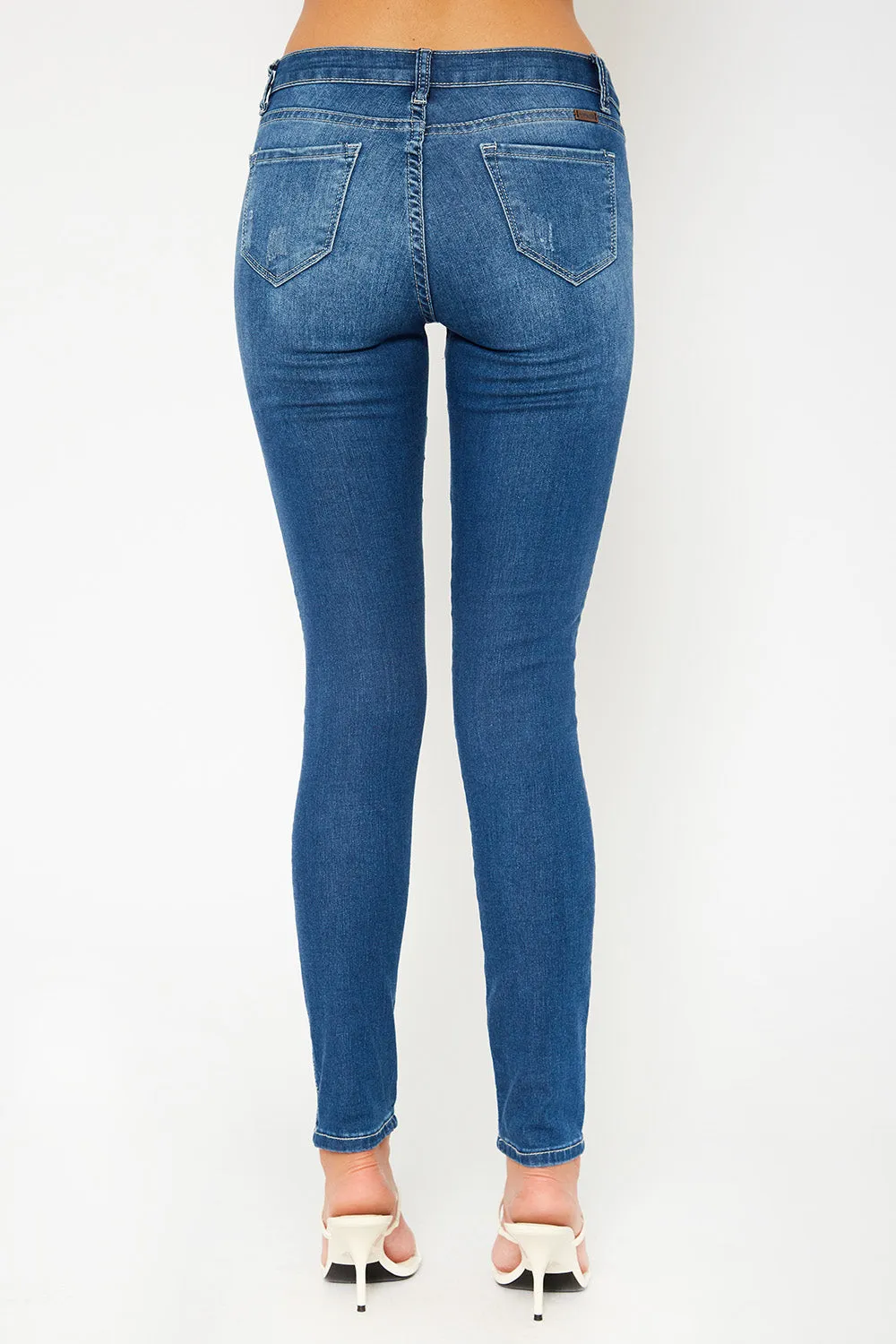 Low rise skinny pants in dark blue