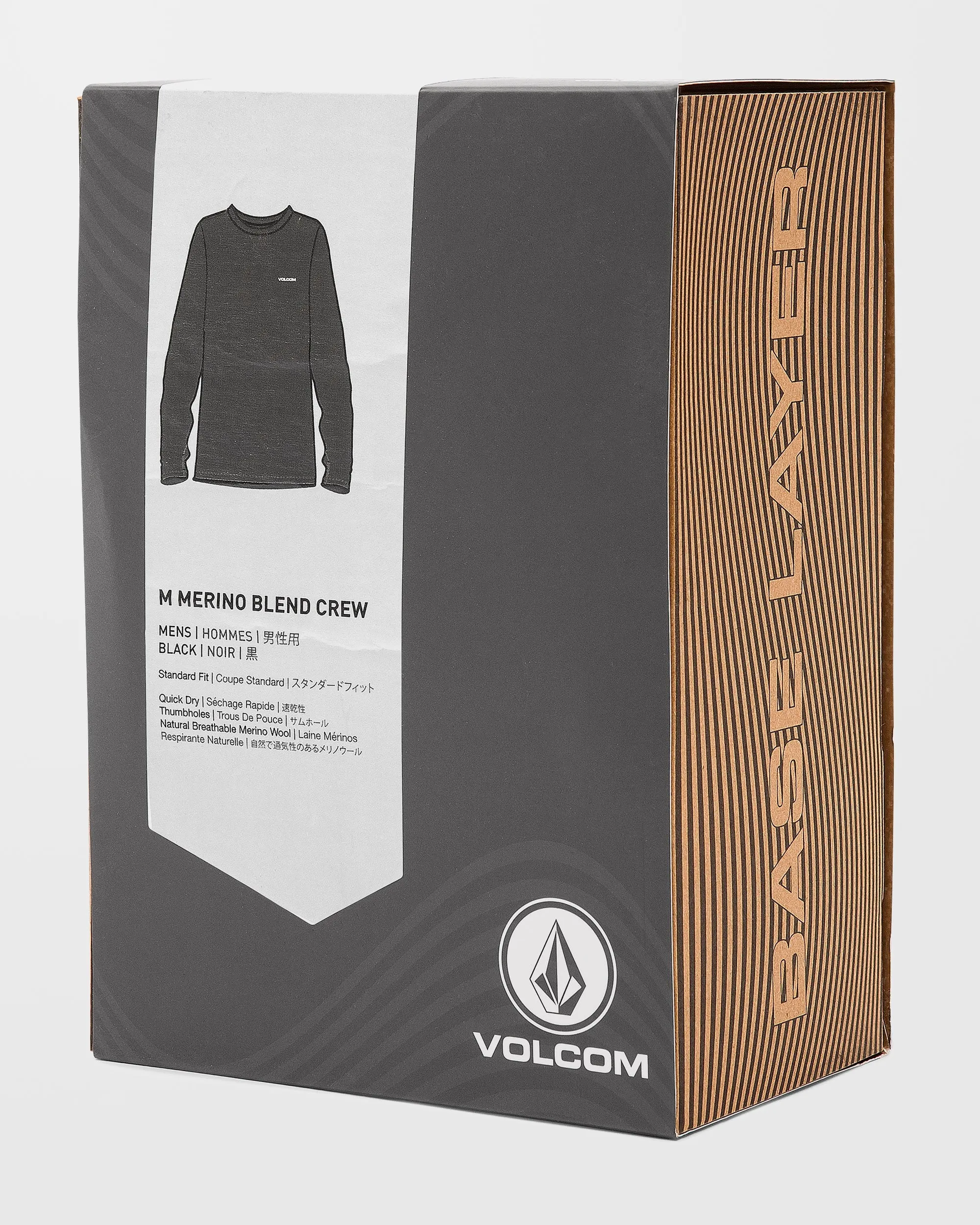 M Merino Blend Base Layer Langarmshirt - Black