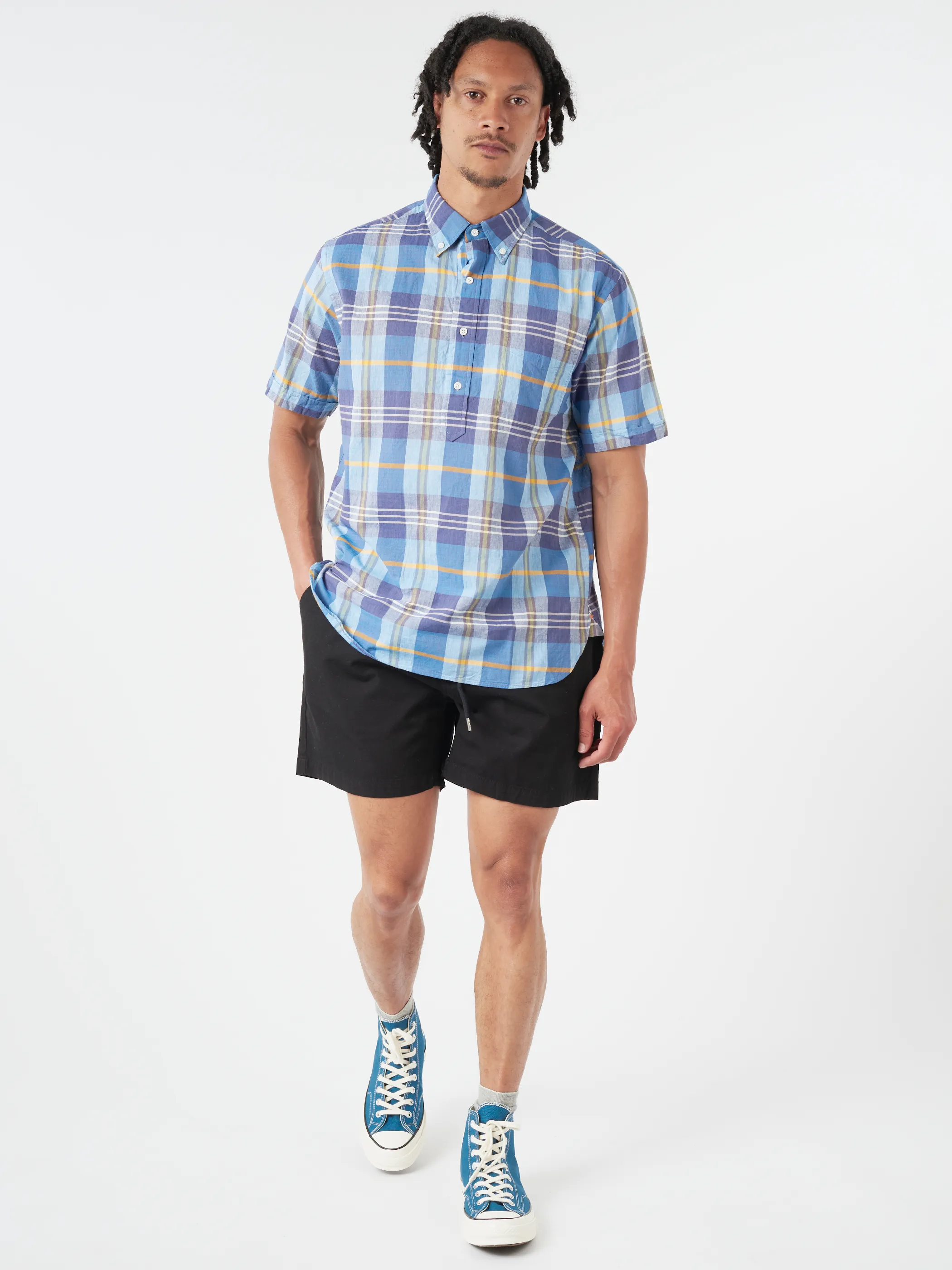 Madras Button-Down Pullover Shirt