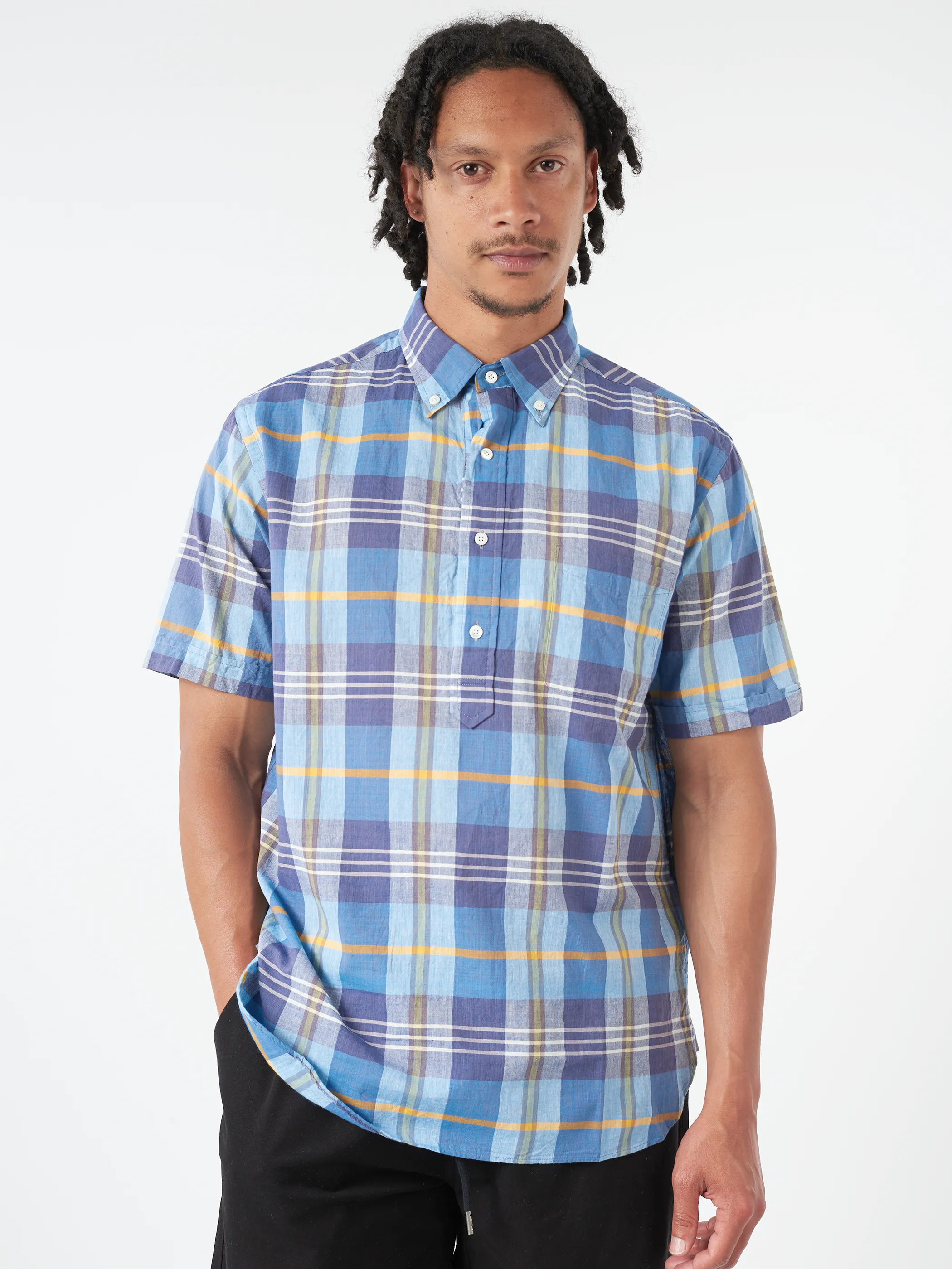 Madras Button-Down Pullover Shirt