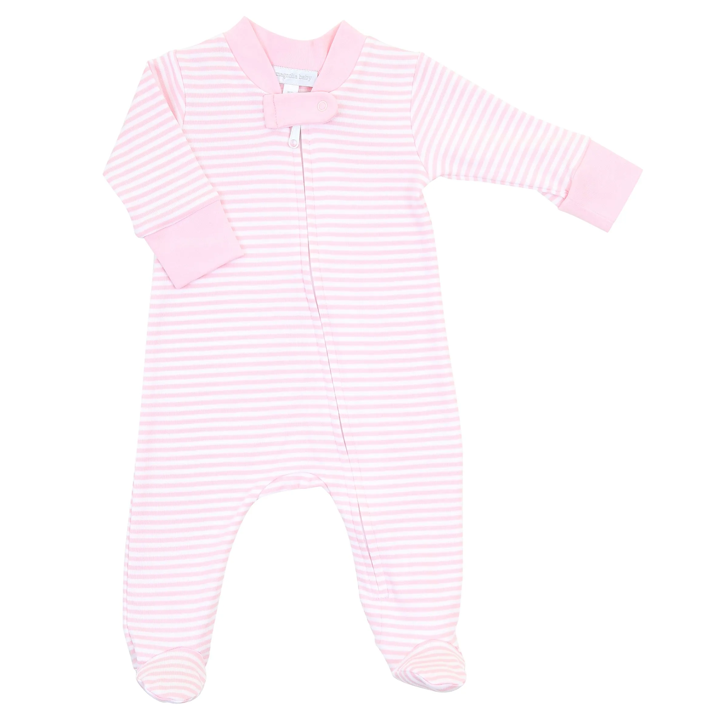 Magnolia Baby Essentials Stripes Zipped Footie - Pink
