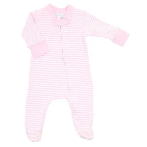 Magnolia Baby Essentials Stripes Zipped Footie - Pink