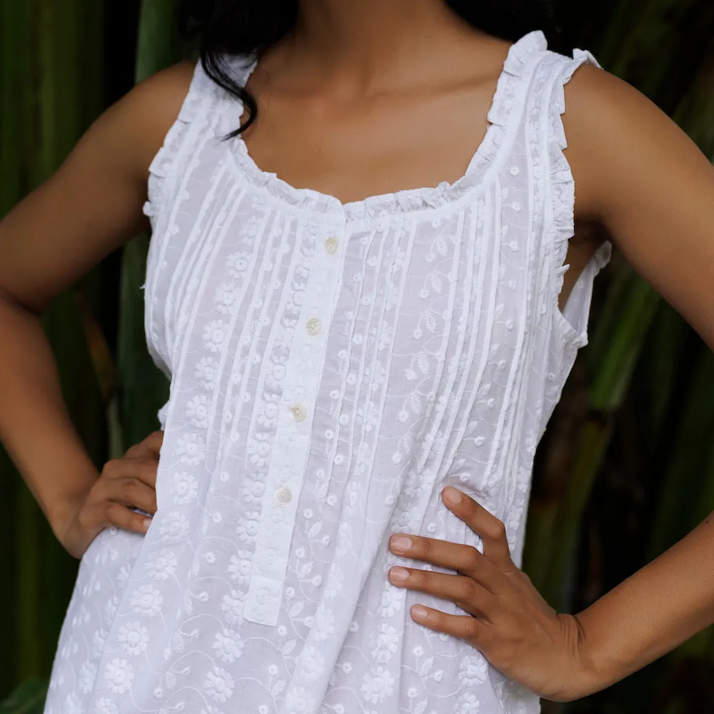 Marigold Embroidered Organic Cotton Nightie