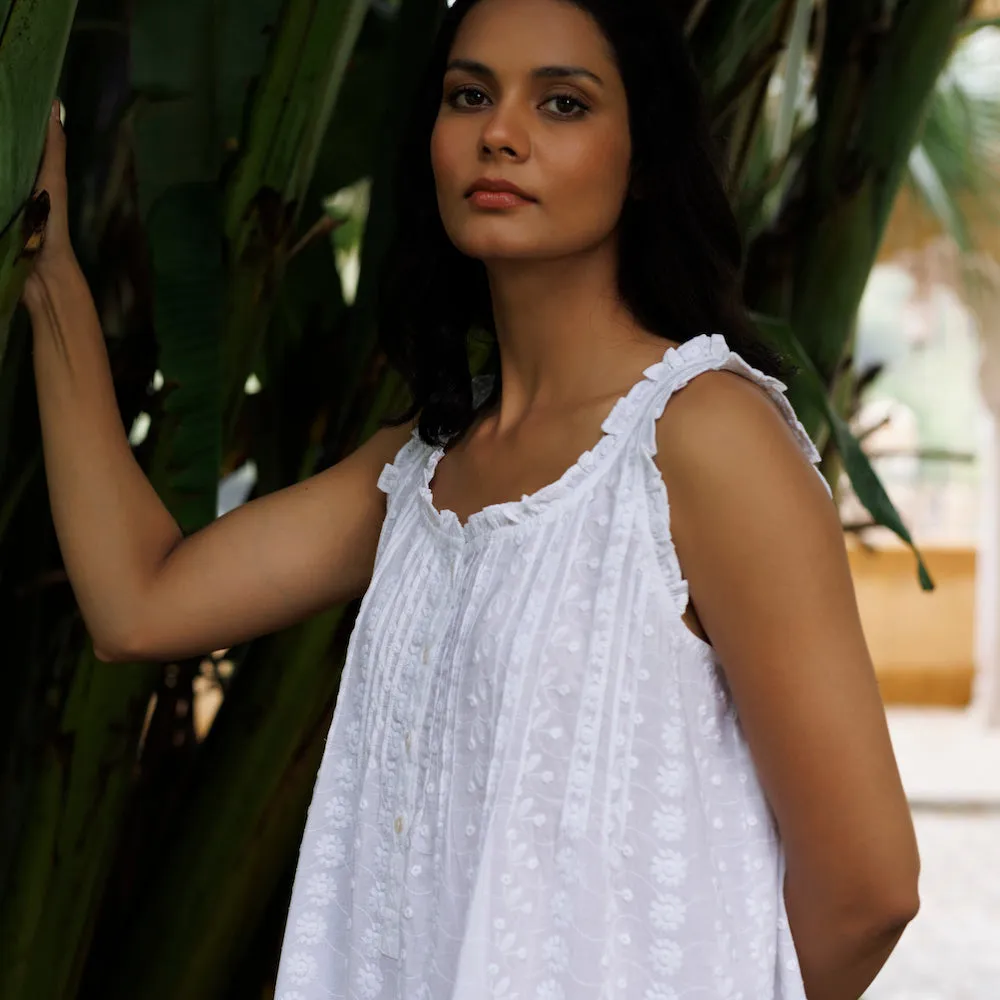 Marigold Embroidered Organic Cotton Nightie