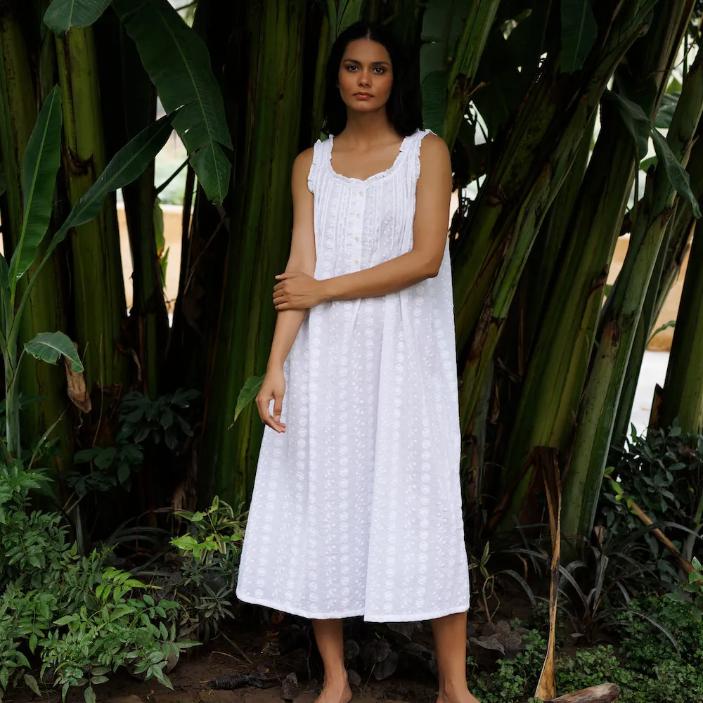 Marigold Embroidered Organic Cotton Nightie