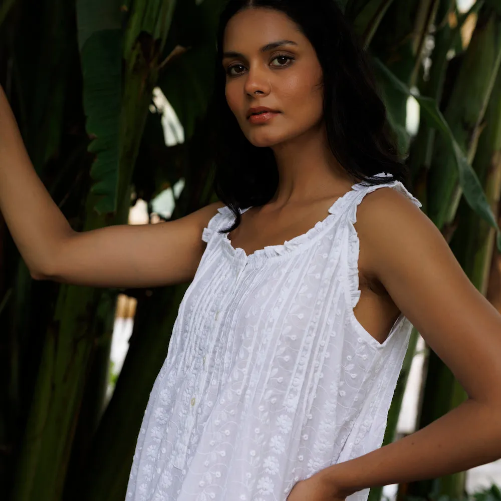 Marigold Embroidered Organic Cotton Nightie