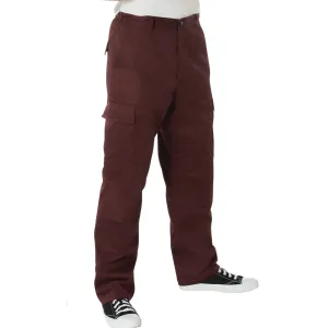 Maroon - Tactical BDU Pants - Cotton Polyester Twill - Button Fly