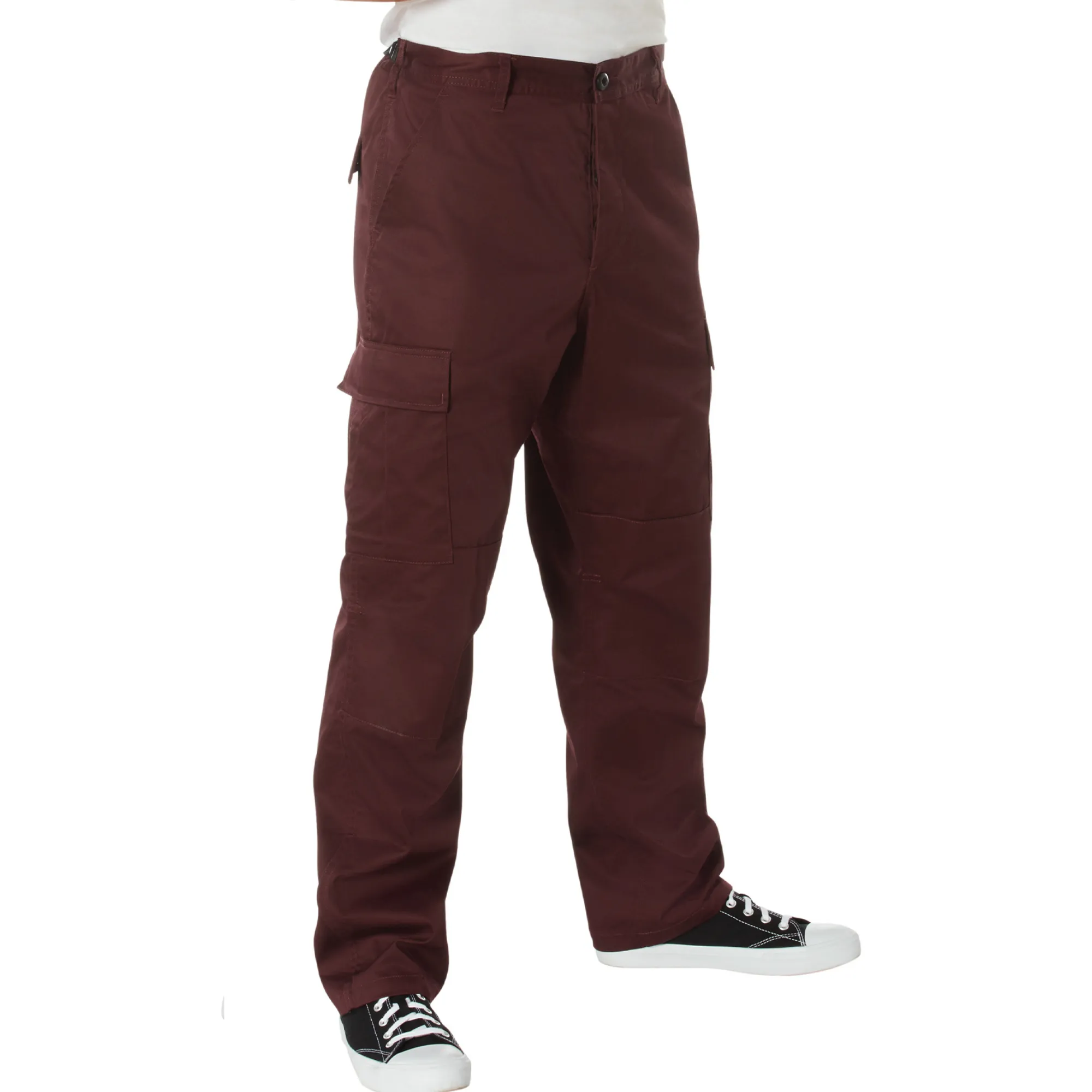 Maroon - Tactical BDU Pants - Cotton Polyester Twill - Button Fly