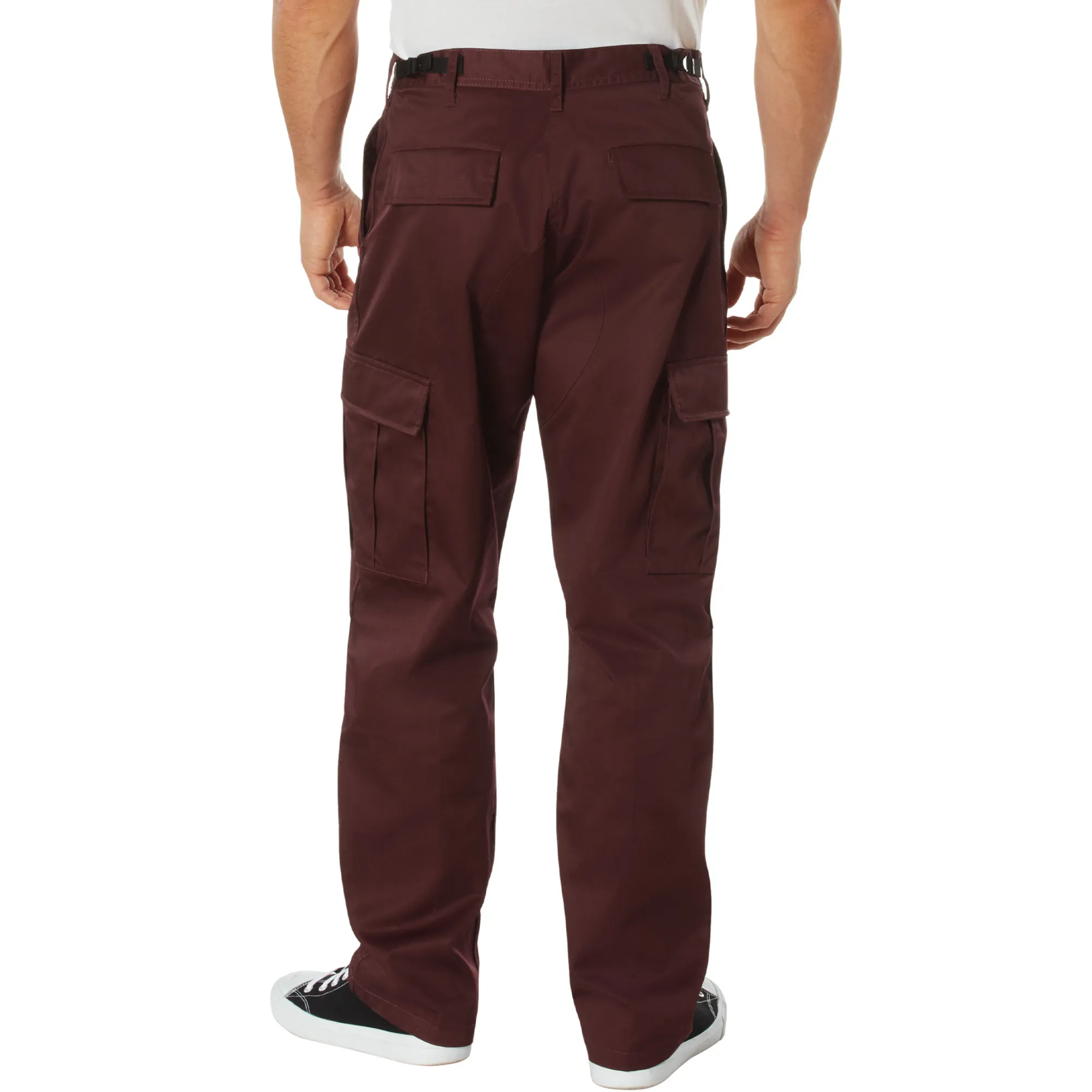 Maroon - Tactical BDU Pants - Cotton Polyester Twill - Button Fly