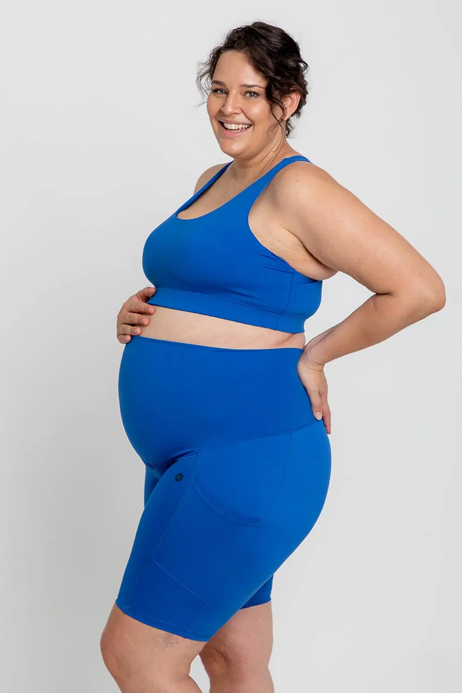 Maternity Bike Short with Pockets - Cobalt Blue