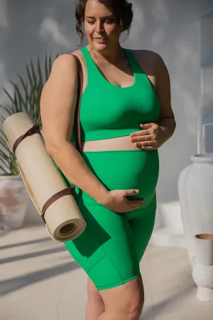 Maternity Bike Short with Pockets - Kelly Green