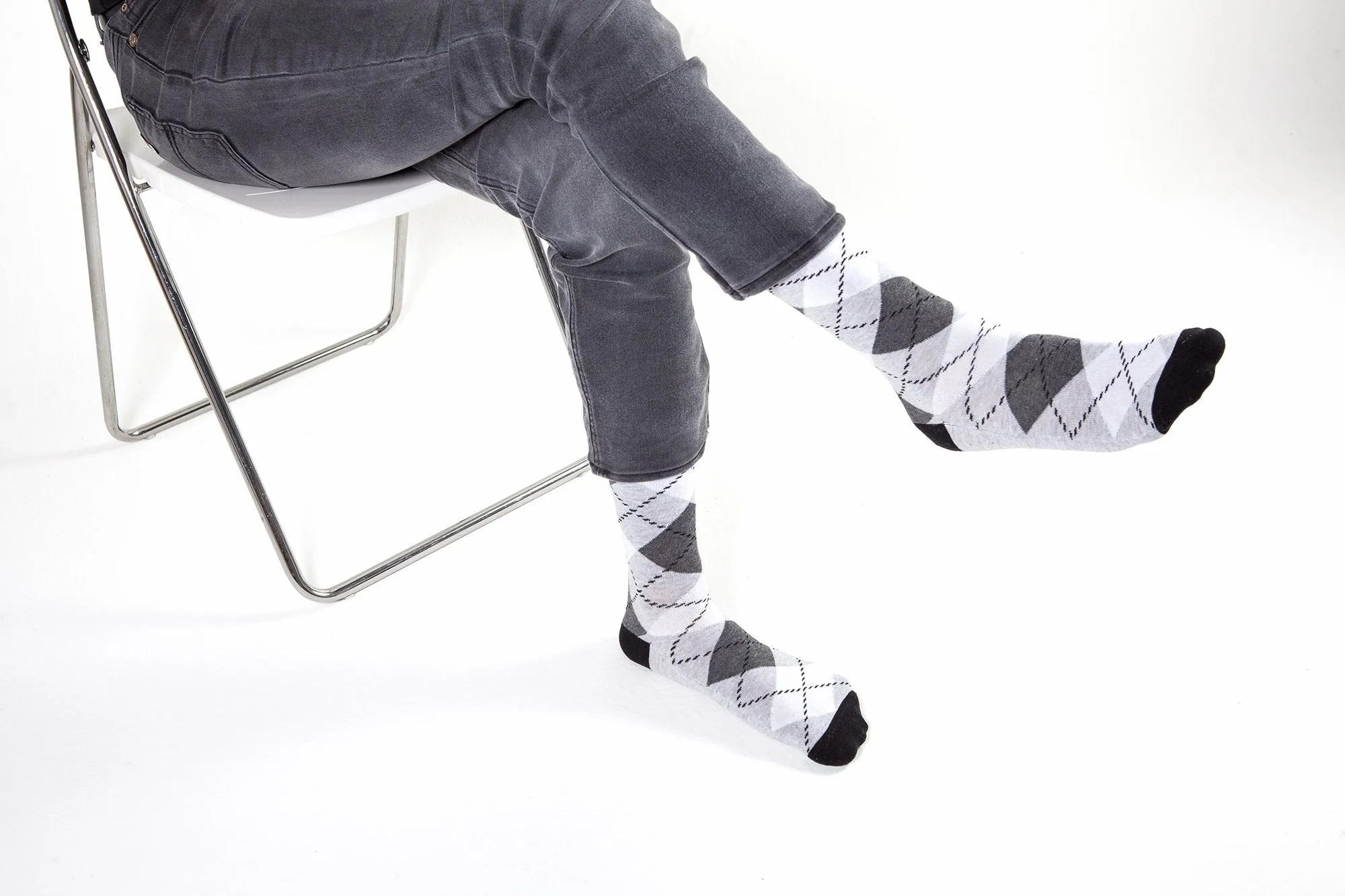 Men's 5-Pair Funky Argyle Socks-3005