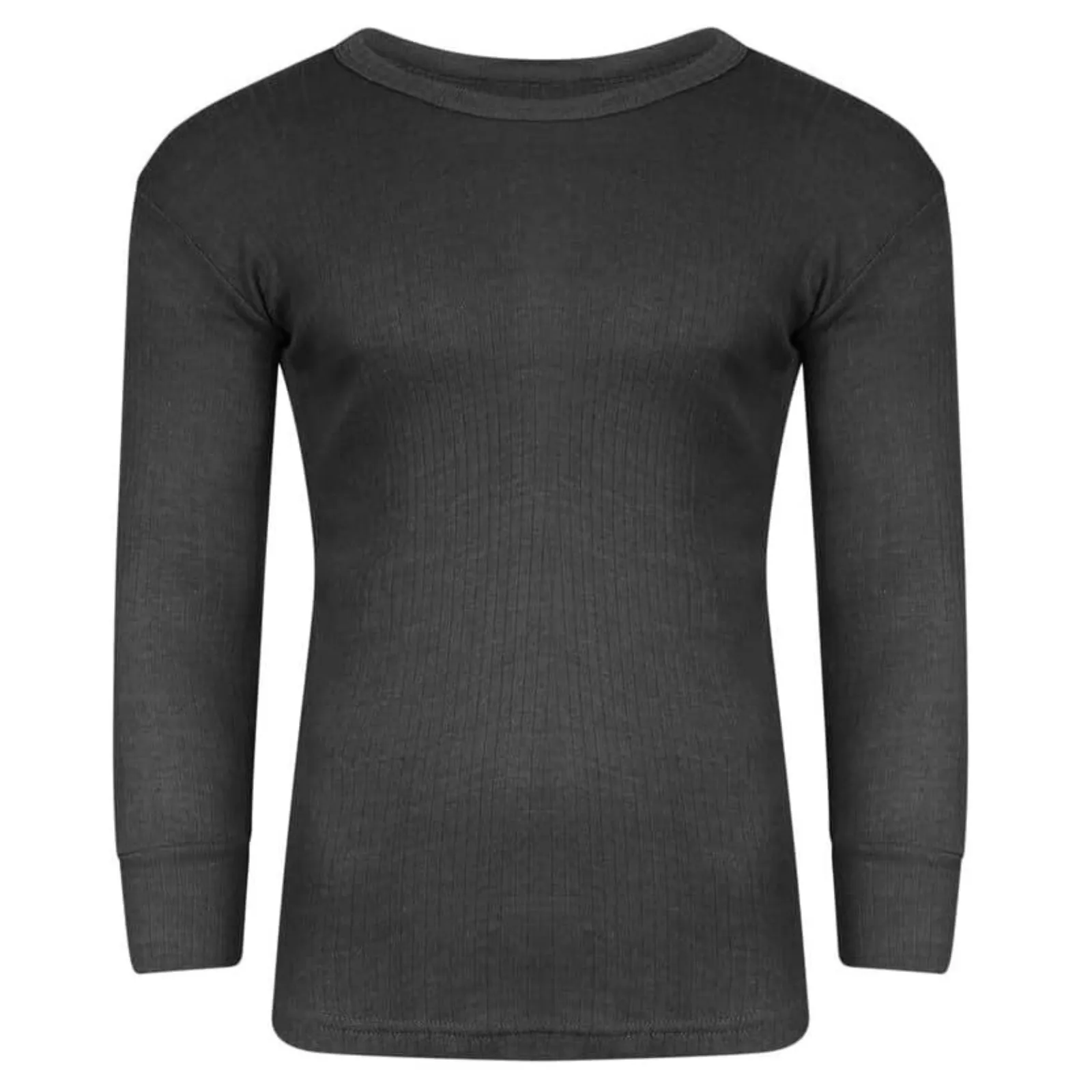 Mens Brushed Thermal Long Sleeve Shirts T Shirt Tops T-Shirts Winter Warm Underwear Camping Ski Skiing Underwear Outer Out Wear Baselayer Poly Cotton 0.45 Tog Rating