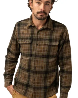 Mens Check Ls Shirt - Olive