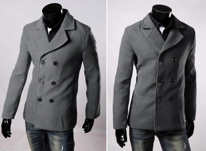 Men's Fashion Dress Button Up Coat In 6 Colors