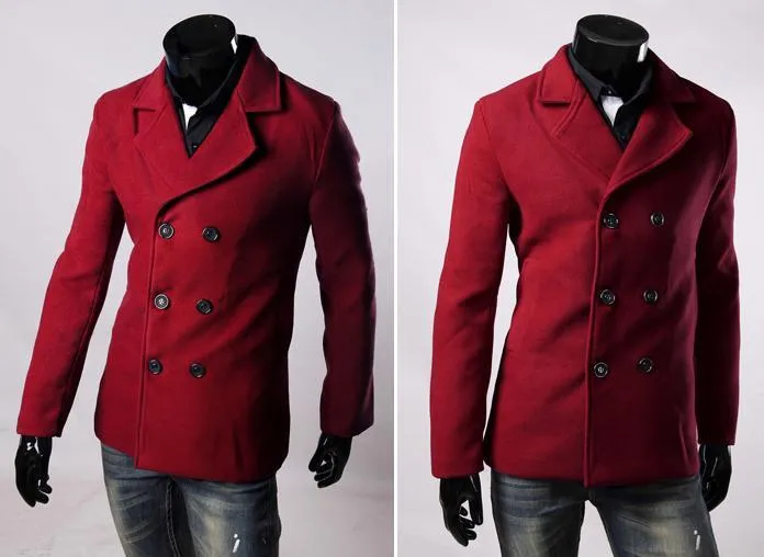 Men's Fashion Dress Button Up Coat In 6 Colors