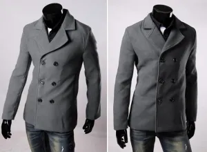 Men's Fashion Dress Button Up Coat In 6 Colors