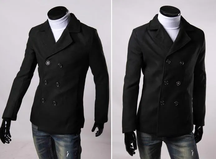 Men's Fashion Dress Button Up Coat In 6 Colors