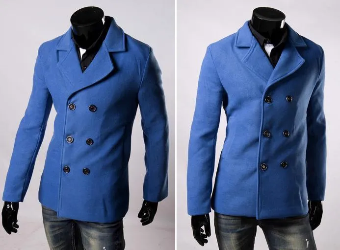 Men's Fashion Dress Button Up Coat In 6 Colors