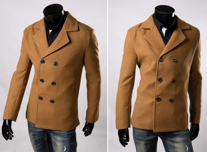 Men's Fashion Dress Button Up Coat In 6 Colors