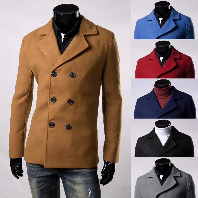 Men's Fashion Dress Button Up Coat In 6 Colors