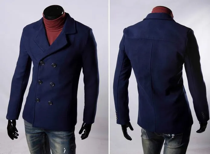 Men's Fashion Dress Button Up Coat In 6 Colors